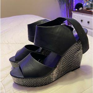 black and white wedges